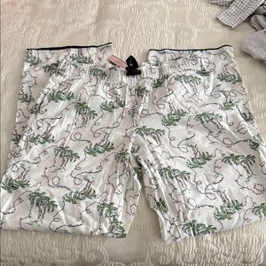 Victoria's Secret White and Green Pajama Pants
